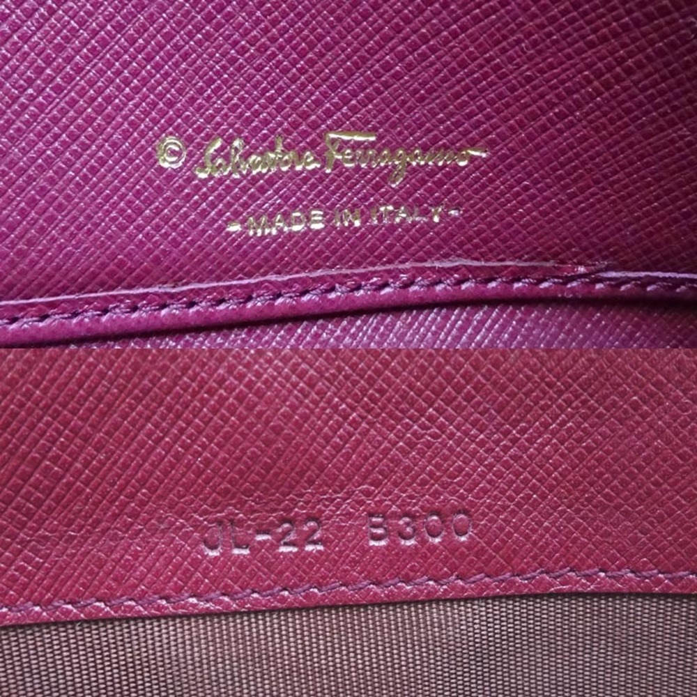 Salvatore Ferragamo Gancini Long Wallet Ladies' JL-22 B300 Leather Pink - Picture 6 of 9